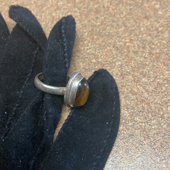 Natural Cat Eye & 925 Silver Ring - Picture 5 of 8